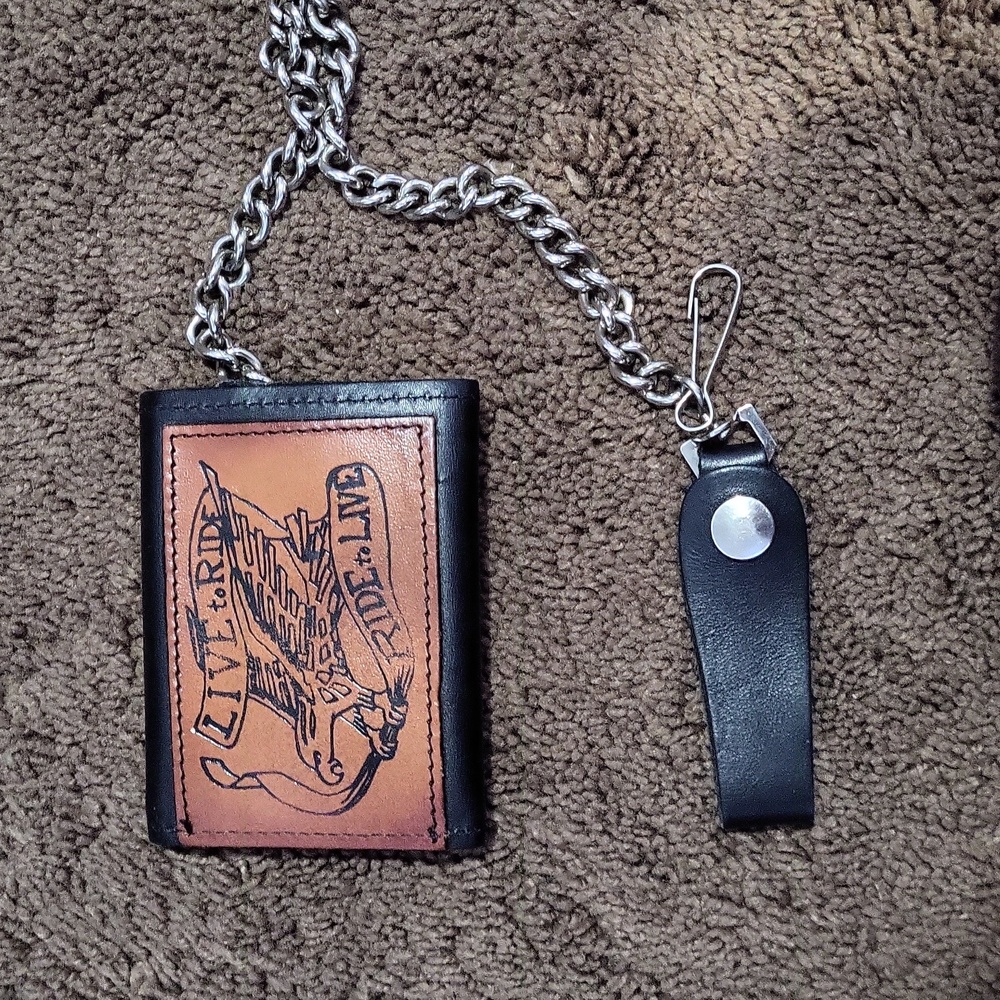 Live to ride ride to live chain wallet